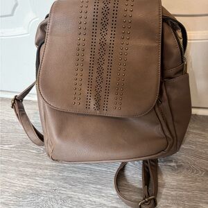 Elegant Brown Leather Backpack